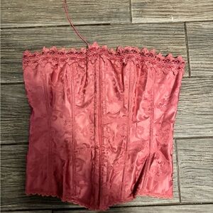 Fredericks of Hollywood vintage corset in dusty rose